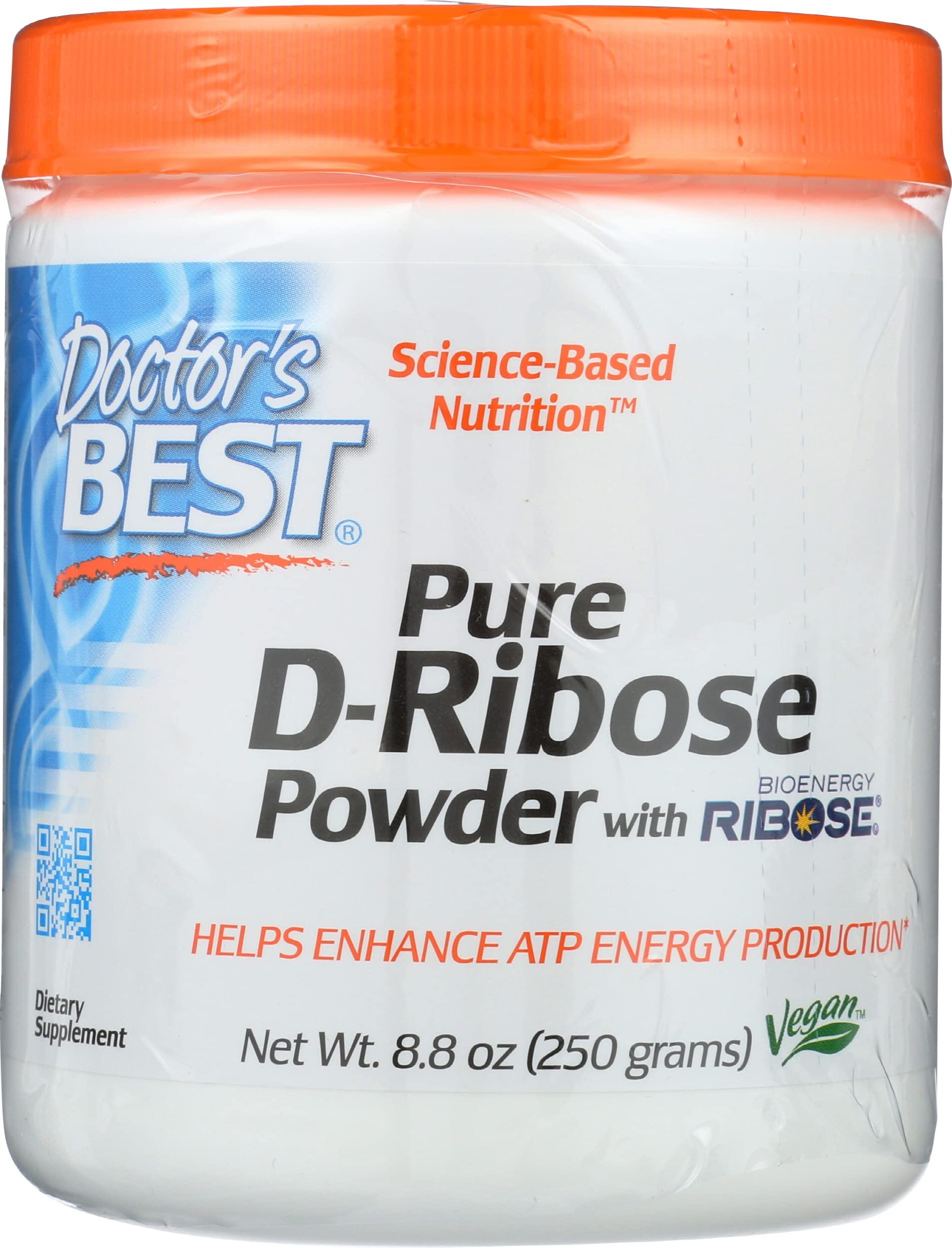 Doctor\'s BEST Doctors Best Best D-Ribose Powder with BioEnergy Ribose, Non-GMO, Vegan, 250 Grams (Pack of 1)