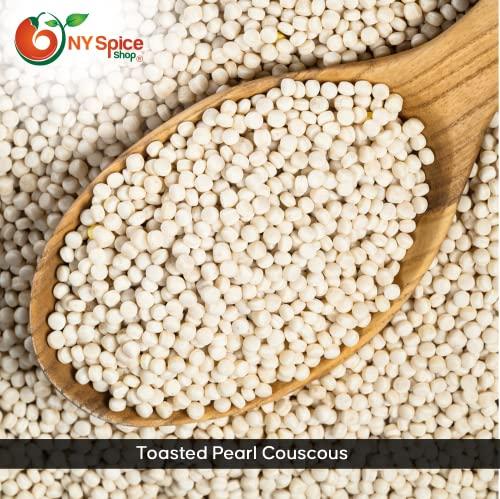 NY Spice Shop NY SPICE SHOP Pearl Couscous - Israeli Couscous - Cous Cous - Couscous Pearls - Pearled Couscous - Whole Wheat Orzo - Whole Wheat Couscous - Fregola Pasta - Israeli Pearl Couscous – 1 Pound