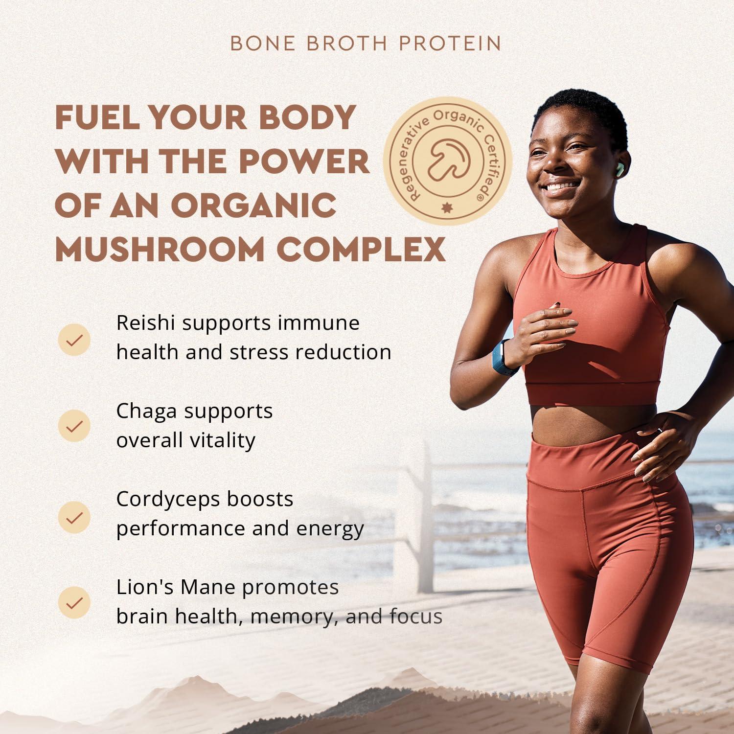 Ancestral Supplements Ancestral Supplements Grass Fed Protein Powder, Chocolate, Beef Bone Broth Based w/Beef Organs & Organic Mushrooms, Gut Health Support, High Protein Supplement, 20g Protein Per Serving, 30 Day Supply