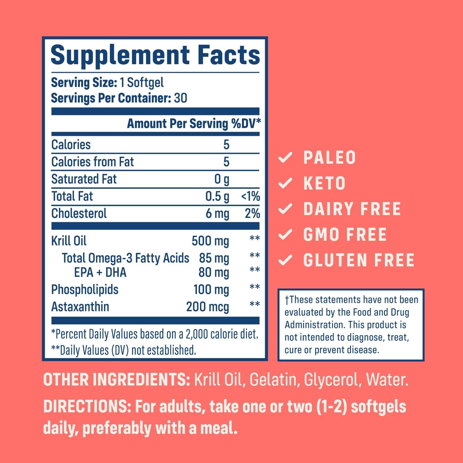 NativePath NativePath: Antarctic Krill Oil - Wild-Caught Krill Omega-3 Fatty Acids with EPA and DHA - 90-Day Supply - Supports Your Joint, Heart, Brain and Immunity - Pure Formula, No Fishy Taste