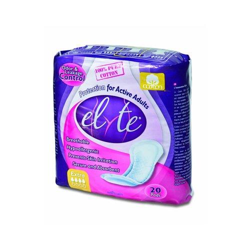 Elyte Elyte Light Cotton Incontinence Pads - Extra - 5 in x 13 in - 20 Pack
