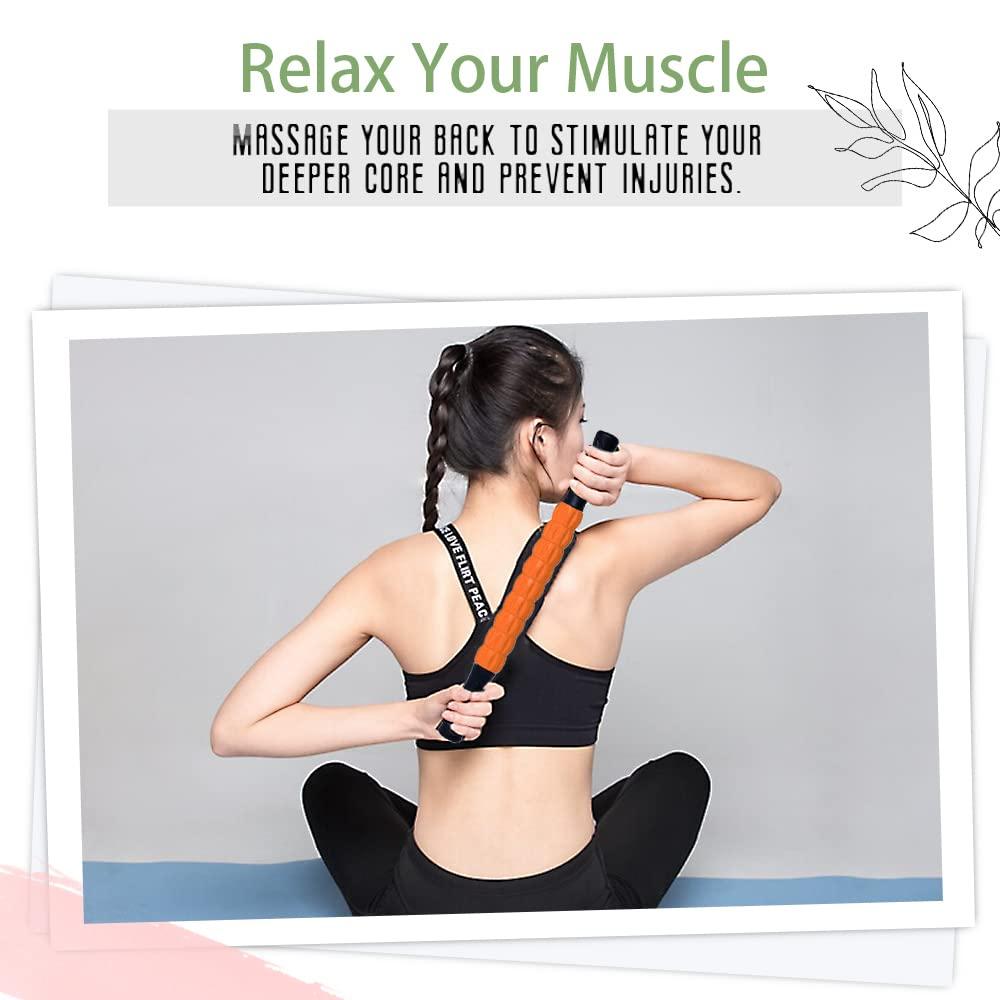 SALIHERI Muscle Roller, Lipo Roller Lymphatic Massager Lipo Massager After Surgery Recovery Muscle Roller Stick Muscle Roller for Legs Massager Roller for Muscles Deep Tissue, Lymphatic Drainage, Orange/Black