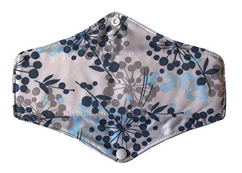 MUMBABY 5 Pieces Charcoal Bamboo Mama Cloth/ Menstrual Pads/ Reusable Sanitary Pads (Silver, Regular (10 inch))