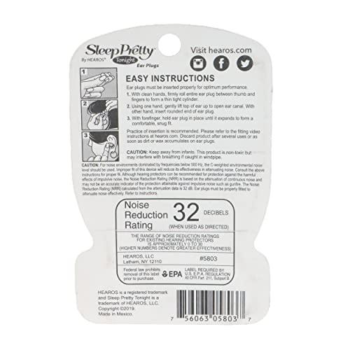 Hearos Hearos Sleep Pretty Tonight Foam Ear Plugs, Hearing Protection, 32 NRR, 12 Pair,Purple,5803