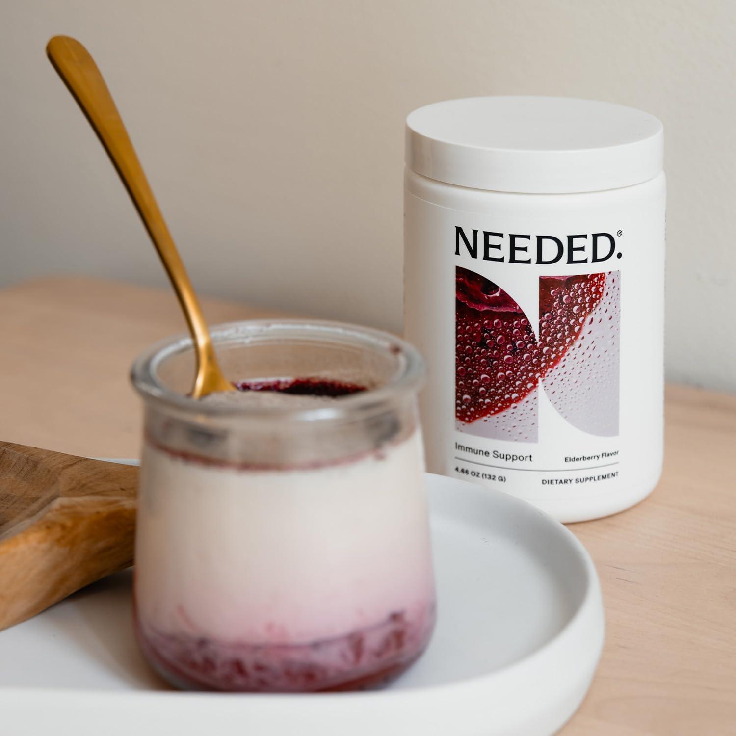 Needed. Needed. Immune Support Immunity Powder - for The Whole Family - Pregnancy Safe Immunity Supplement - Zinc with Elderberry - Easy-to-Take