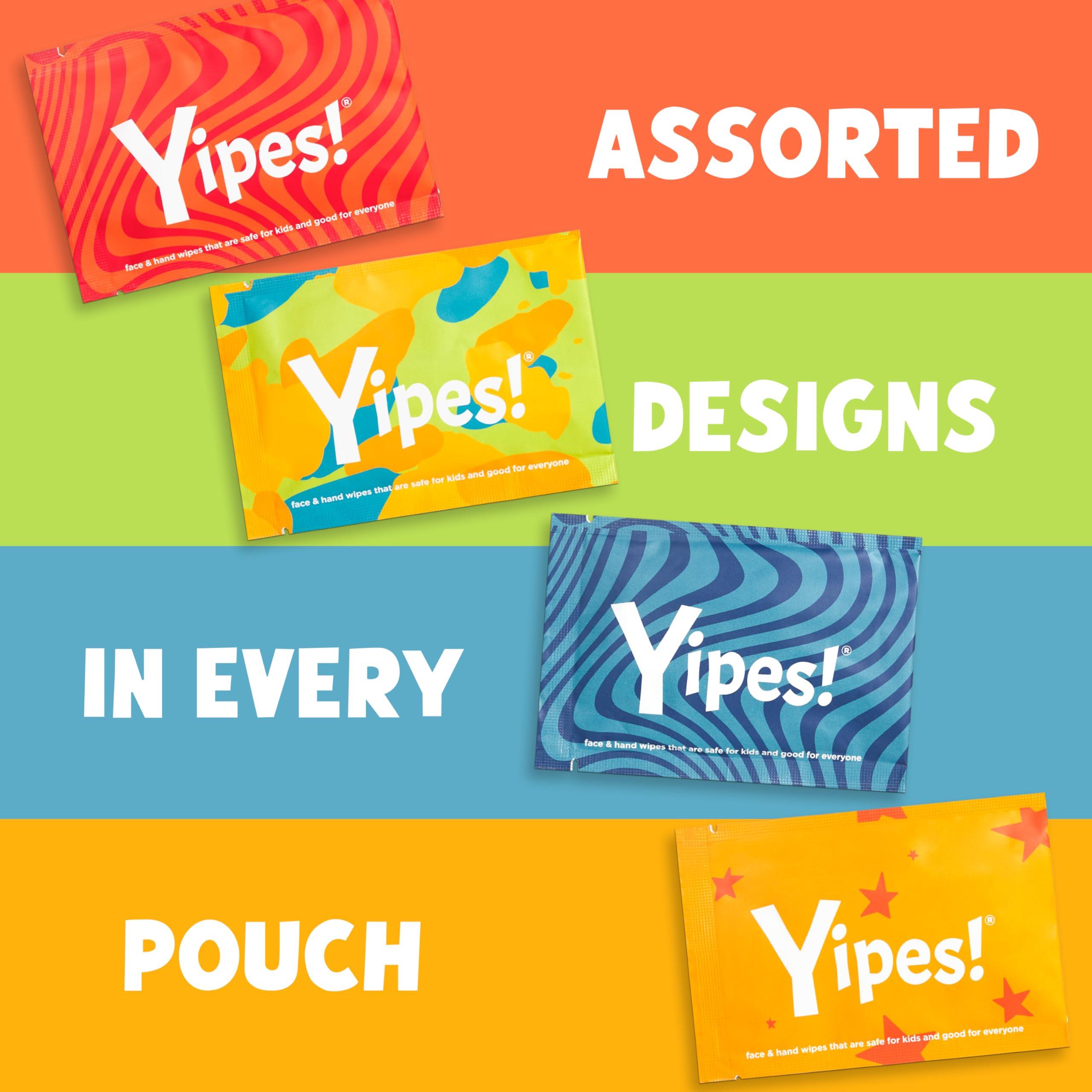 PlaneAire Yipes! Kids Face and Hand Wipes | Compostable Wet Wipes for Sensitive Skin | Individually Wrapped | Classroom Must Haves | Travel Essentials | For Backpacks, Lunchboxes, Classroom Supplies | 4 pack