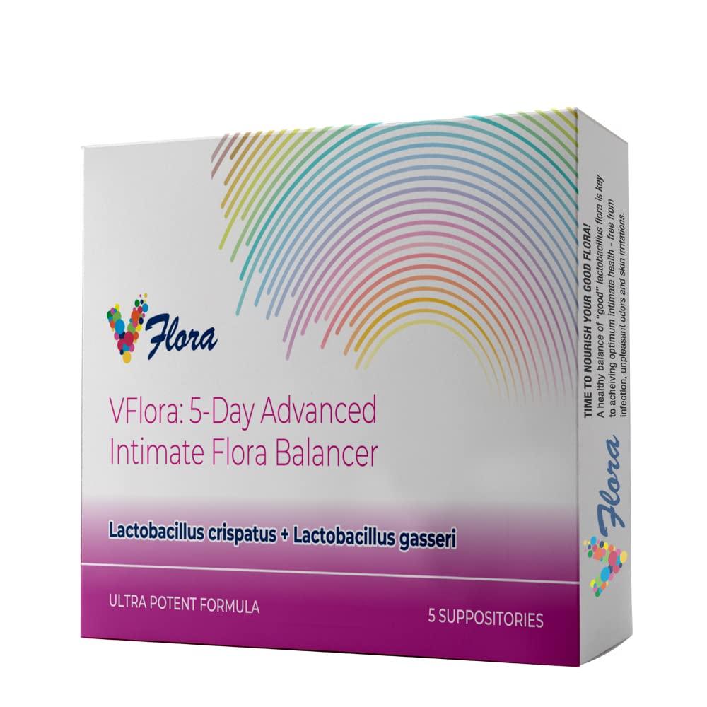 VagiBiom VagiBiom 5-Day Vflora (Lactobacillus crispatus + L. gasseri) to Balance Intimate Flora. Nourish and Nurture Good Flora for Skin Health. Ultra Potent 100% Natural Vegan (5 Suppositories)
