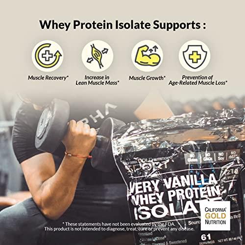California Gold Nutrition California Gold Nutrition Sport - Dark Chocolate Whey Protein Isolate, 2 lbs (907 g)
