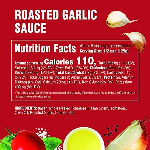 Rao\'s Homemade Rao\'s Homemade Tomato Sauce, Roasted Garlic, 24 oz, Versatile Pasta Sauce, Carb Conscious, Keto Friendly, All Natural, Premium Quality, Made with Sweet Italian Tomatoes and Caramelized Garlic