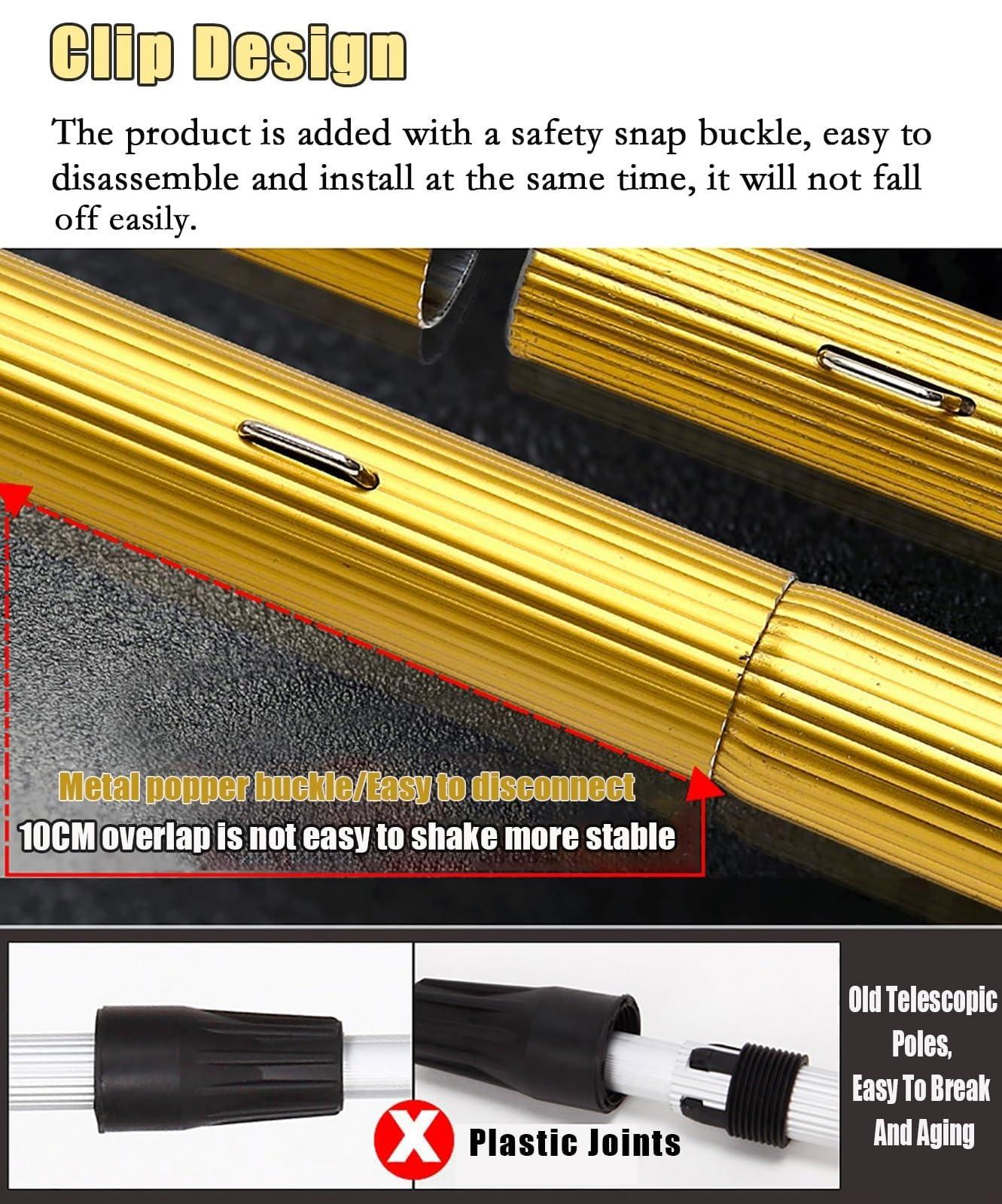 LONGWEISHOP Outdoor High Window Cleaning Kit, 4-in-1 Window Scrubber Kit, Aluminum Telescopic Pole Window Cleaner, Professional Window Wash Extendable Rod(4m/13.1ft)