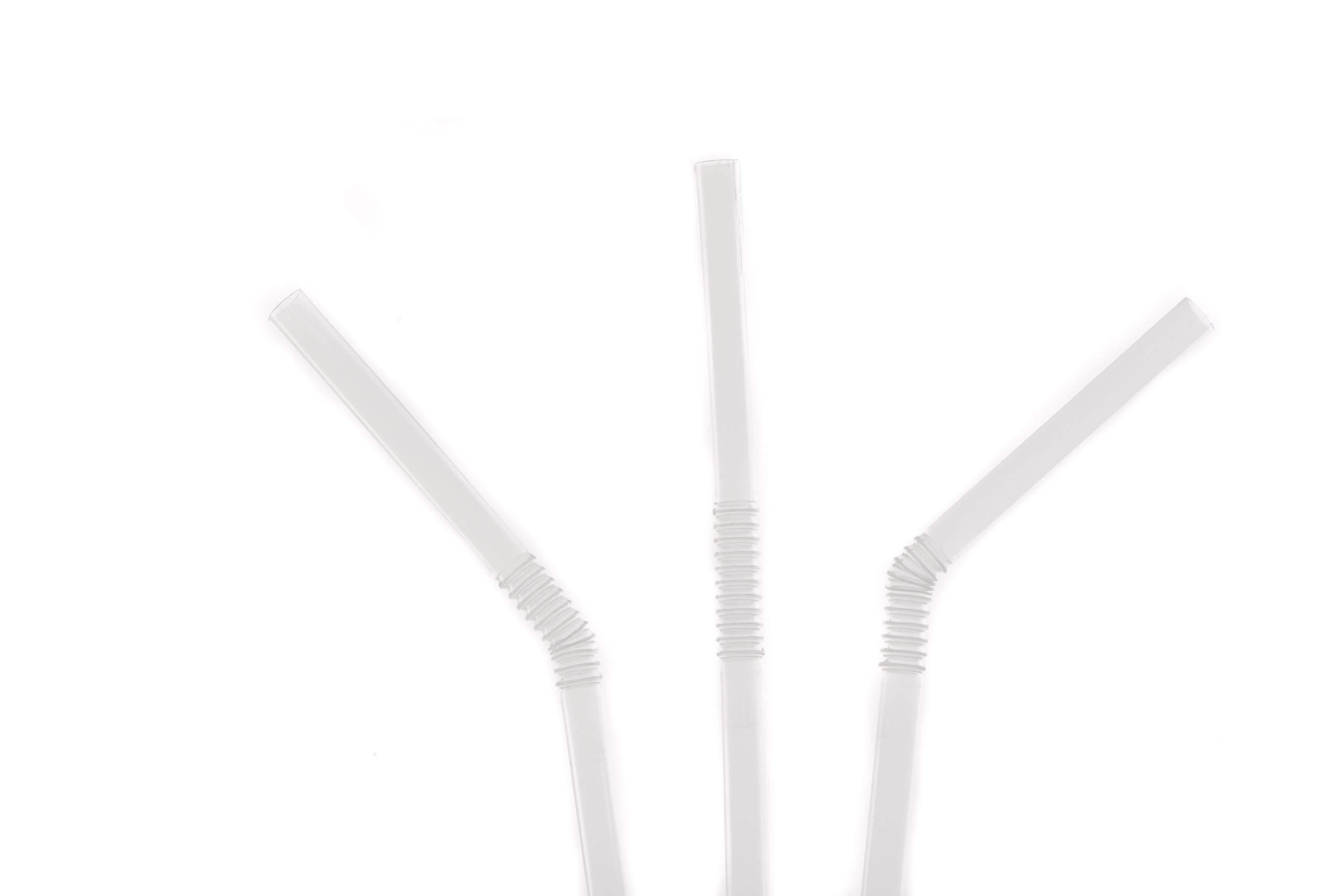 EcoQuality Individually Wrapped Flexible Plastic Drinking Straws 3200/BOX - EcoQuality Disposable Clear Straws, BPA Free Plastic - Bendy, Party, Fancy Straws, Birthday Parties, Bendi Straws, Catering, Bulk
