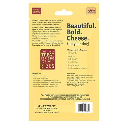 Yellow Yak Yellow Yak Yum Cheese Chew | USA Made | Lactose - Soy - Grain - Gluten Free | for All Dogs | 3 Yum Chews | Real Cheese & Peanut Butter Flavor