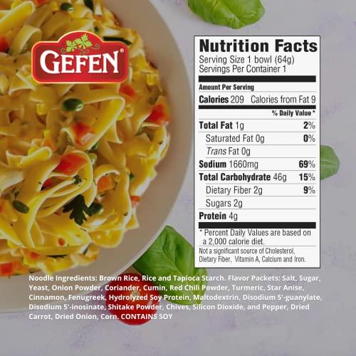 Gefen Gefen Brown Rice Gluten Free Instant Noodle Soup, Vegetable Flavor 2.25oz (4 Pack) | No MSG Added, Ready In Minutes!
