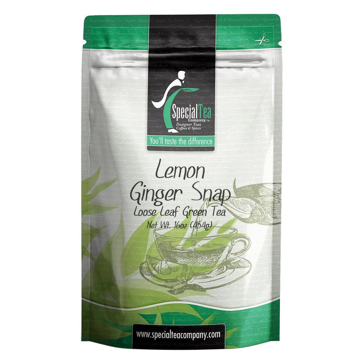 SpecialTea Company Special Tea Lemon Ginger Snap Organic Green Tea, 16 Ounce