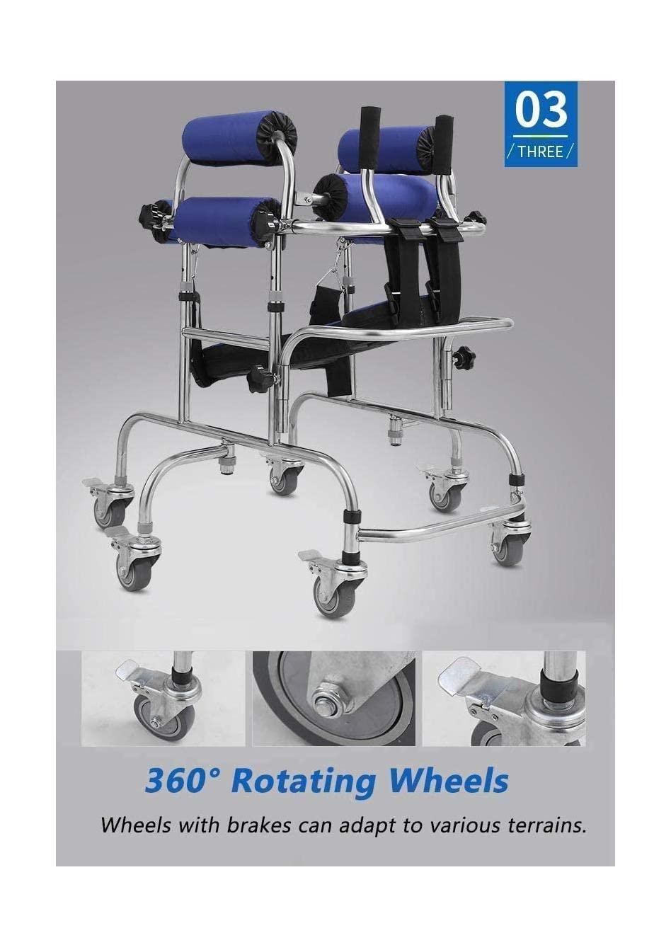 RHXWFDG Walker Walkers for Elderly with Seat and Handles 6 Wheels Heavy Duty Steel Mobility Rolling Durable Mobility Aid for The Disabled Walking Mobility Aid