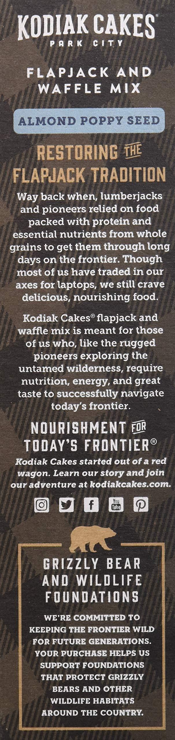 Kodiak Cakes Kodiak Power Cakes, Pancake & Waffle Mix, Almond Poppyseed, High Protein,100% Whole Grains (Pack of 1)