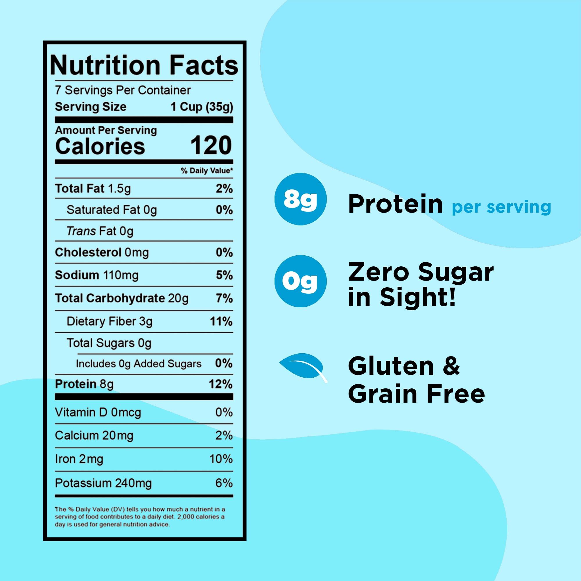 Three Wishes Plant-Based and Vegan Breakfast Cereal by Three Wishes - Unsweetened, 1 Pack - More Protein and Less Sugar Snack - Gluten-Free, Grain-Free - Non-GMO