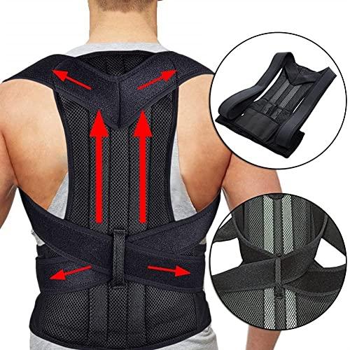 SJHY Posture Corrector Back Braces for Posture Correction Adjustable Back Brace Back Shoulder Support Belt Orthopedic Posture Men Women Back Posture (Color : Black, Size : Large)