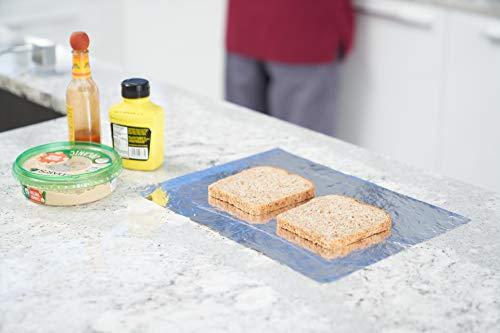 EcoQuality [500 Pack] Insulated Foil Sandwich Wrap 16 x 14 inches - Cushion Foil Wrap, Plain Silver, Aluminum Foil Wrap, Honeycomb Wrap Sheets for Sandwiches, Deli Square, Burger Wrap, to go, Restaurants, BB