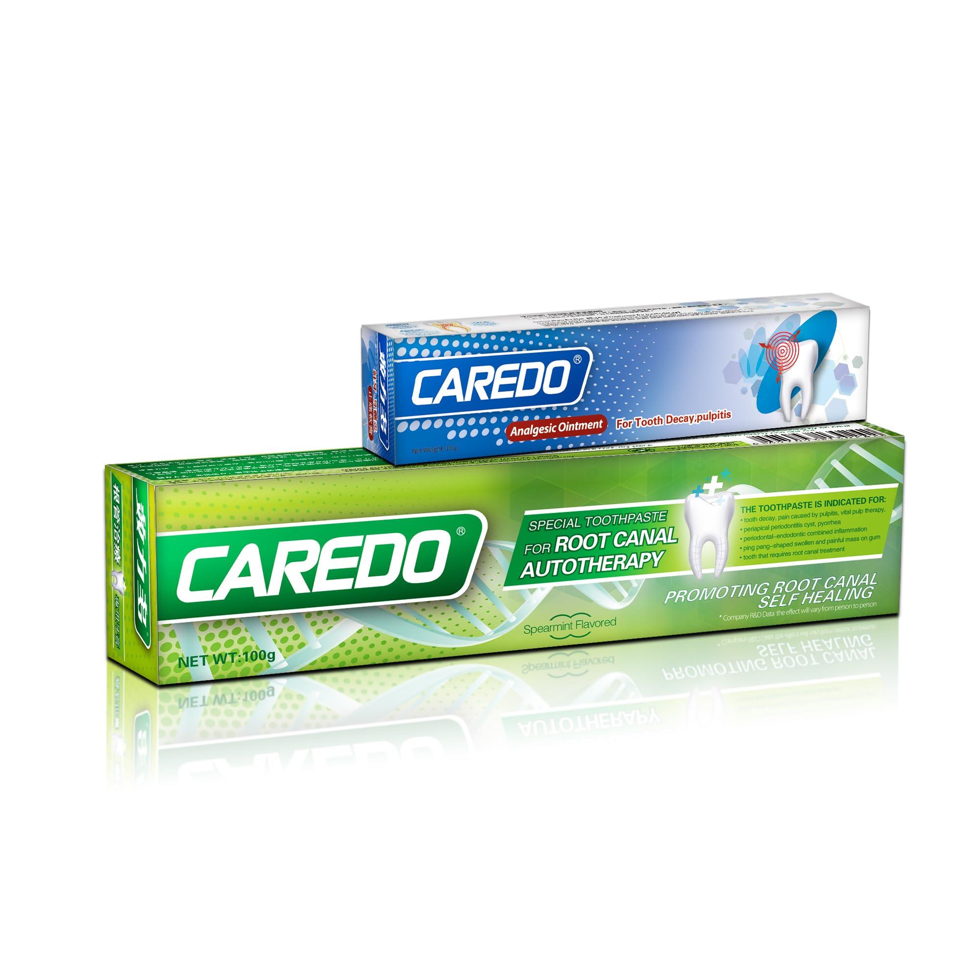 CAREDO CAREDO Gingivitis Toothpaste Avoid Root Canal Pulpitis for Adults, Gingivitis at Home, Gum for Receding Gums with Hydroxyapatite Toothpaste (100g+16g 2pcs)