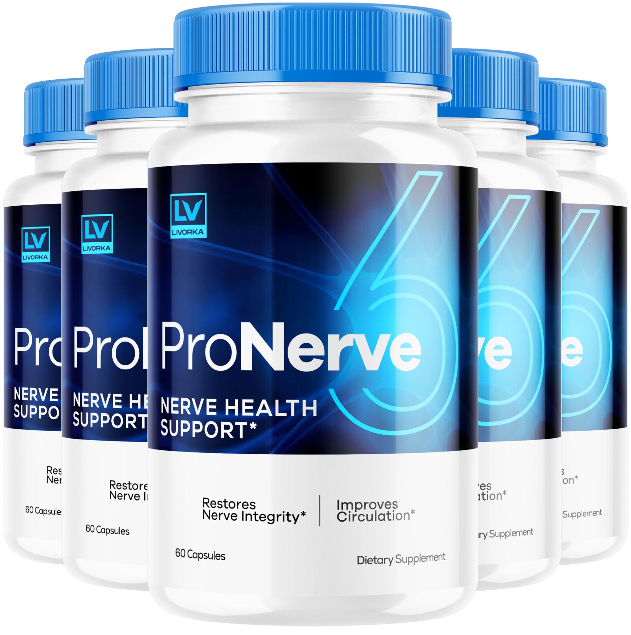 LIVORKA (5 Pack) Pronerve 6, Pronerve6 Capsules, Pronerve 6 Reviews, Pronerve 6 Nerve Health Support, Pro Nerve 6 Pills, Pro Nerve6, Pronerve 6 Advanced Formula Capsules, 300 Capsules for 5 Months