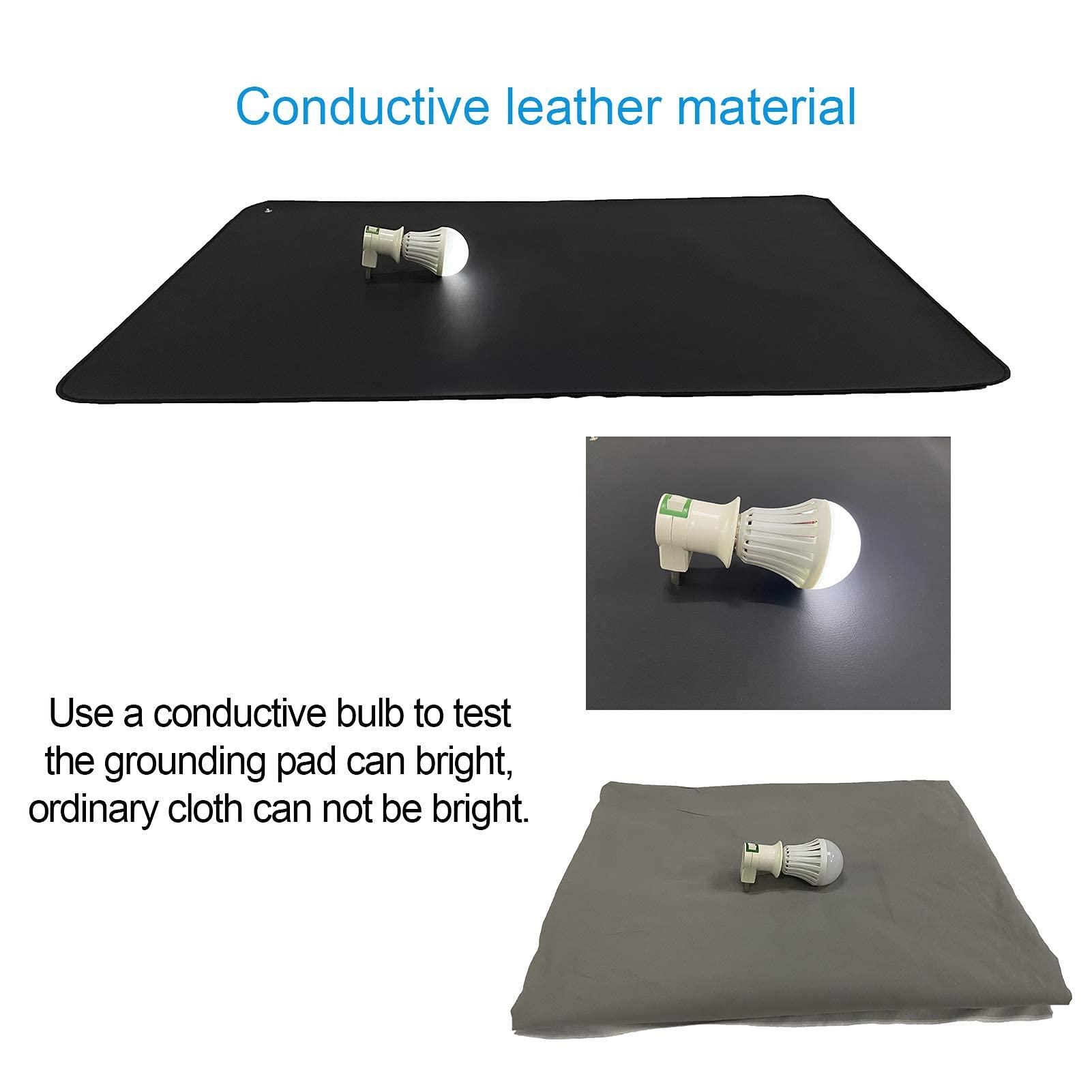 NIULAFR Grounding Mat,35.4x23.6 inches,Reconnect to The Earth EMF Recovery,for Foot Therapy, Universal Grounding Sleep Mat, Grounding Yoga Mat,Improve Energy,Sleep Assist and Helps with Anxiety Black