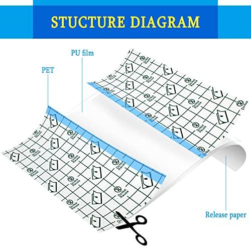 Nuanchu 50 Pieces Shower Waterproof Patch Transparent Stretch Adhesive Bandage Waterproof Clear Adhesive Bandages Tattoo Protective Transparent Film Adhesive Bandages for Tattoos (4 x 4 Inch, 6 x 6 Inch)