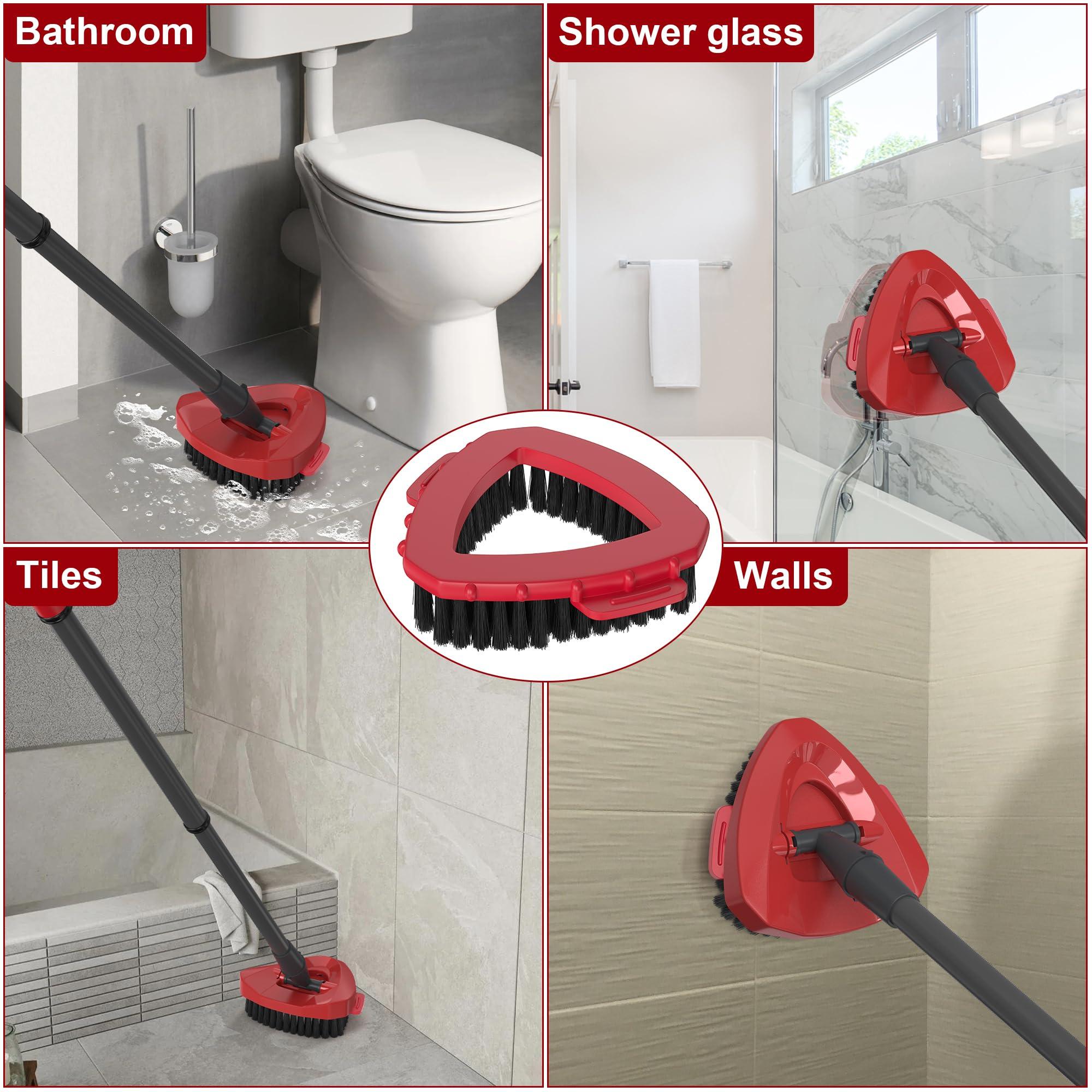 Aifacay Scrub Brush for O-Cedar RinseClean 2 Tank System, Scrubber Mop Head for Ocedar Spin Mop Stiff Bristle Scrubbing All Purpose Triangle Scrub Brush Head Replacement Attachment Floor Cleaning Accessories