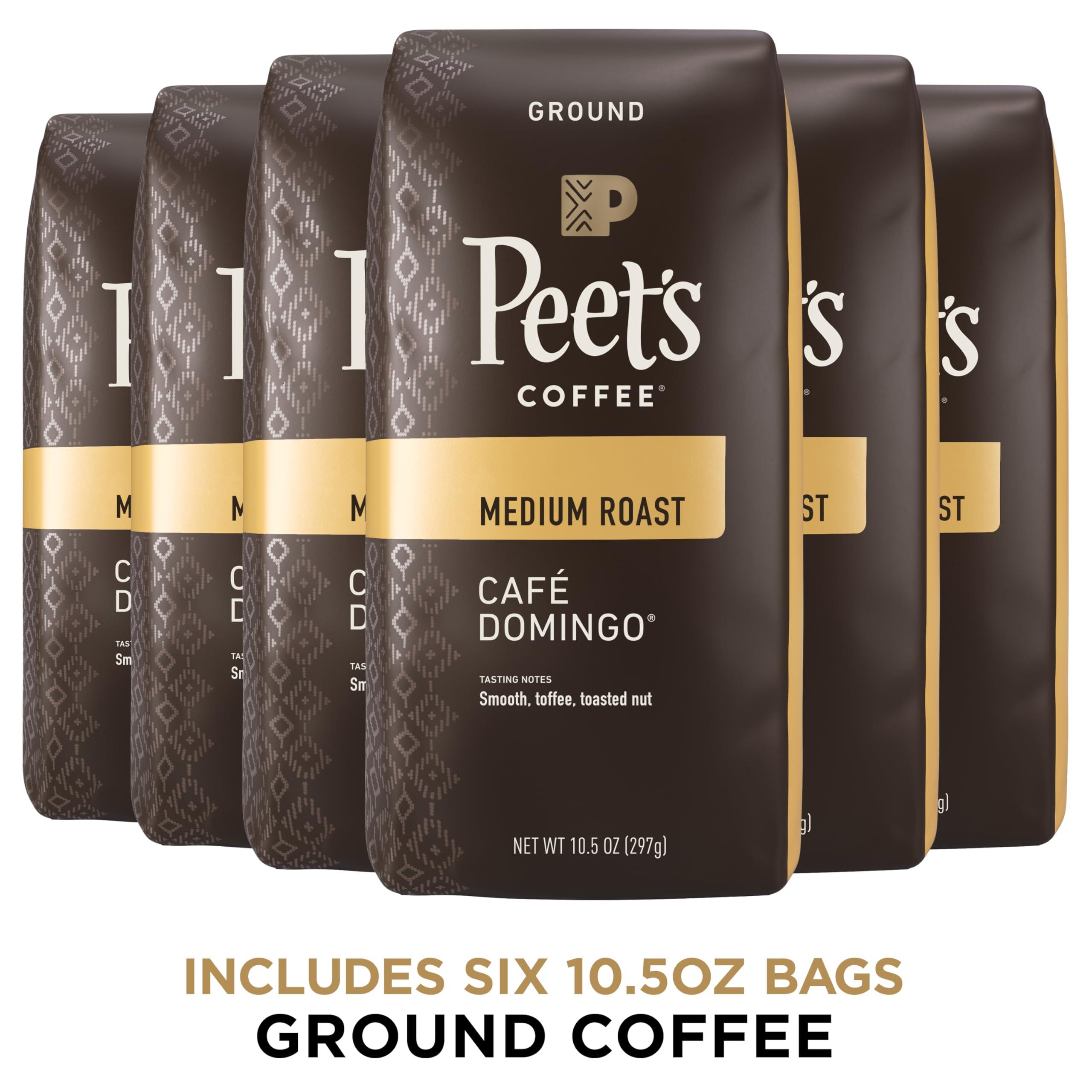 Peet's Coffee Peet\'s Coffee, Medium Roast Ground Coffee - Caf Domingo 63 Ounces (6 Bags of 10.5 Ounces)