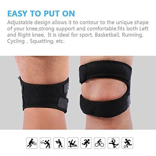Yosoo Yosoo Patella Tendon Support Knee Strap, Adjustable Neoprene Infrapatellar Strap Band Brace for Knee Support Fits Running Basketball Outdoor Sports (L 15''-22'' Under Patella)