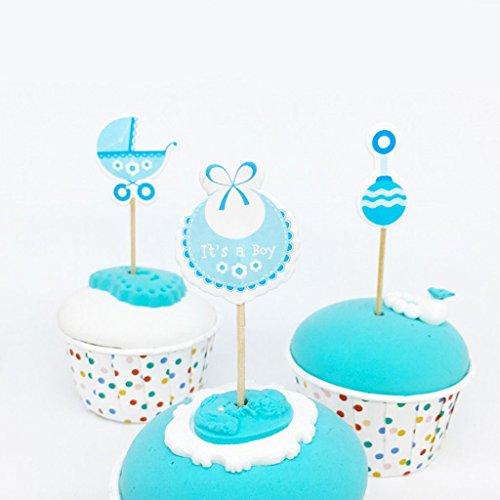 Inzopo Pack of 18 It'a a Girl or Boy Cake Topper Baby Shower Christening Party Cupcake Picks - It's a Boy, One Size