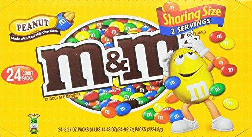 M&M'S M&M'S Peanut Chocolate Candy Sharing Size Pouch 3.27 Ounce (Pack of 24)