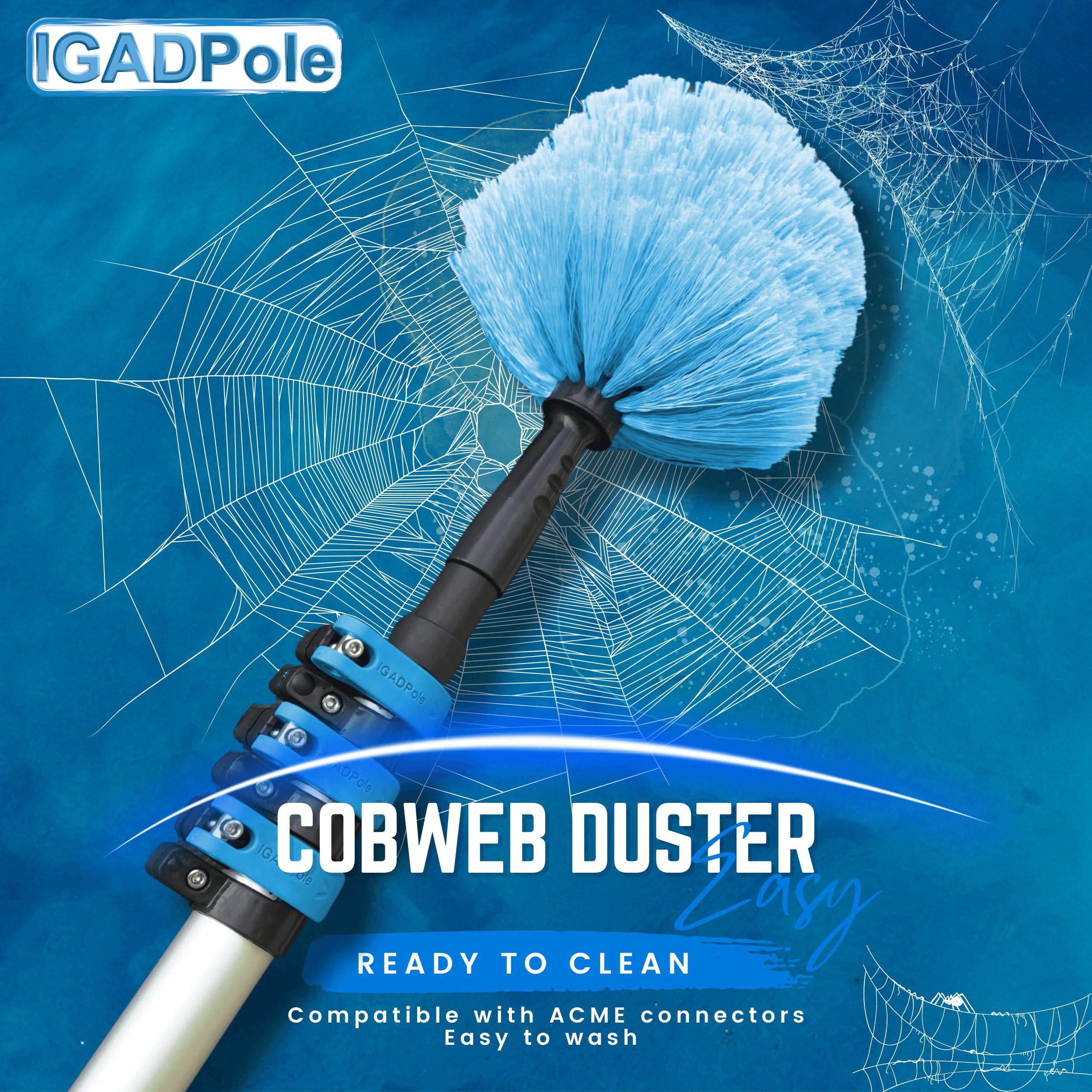 IGAD 26 ft IGADPole Washing Kit: Water-fed Brush, Cobweb Duster and 10(25cm) Squeegee and Soap Dispenser, with 5-Stage Telescoping Pole 5-20 Ft Pole