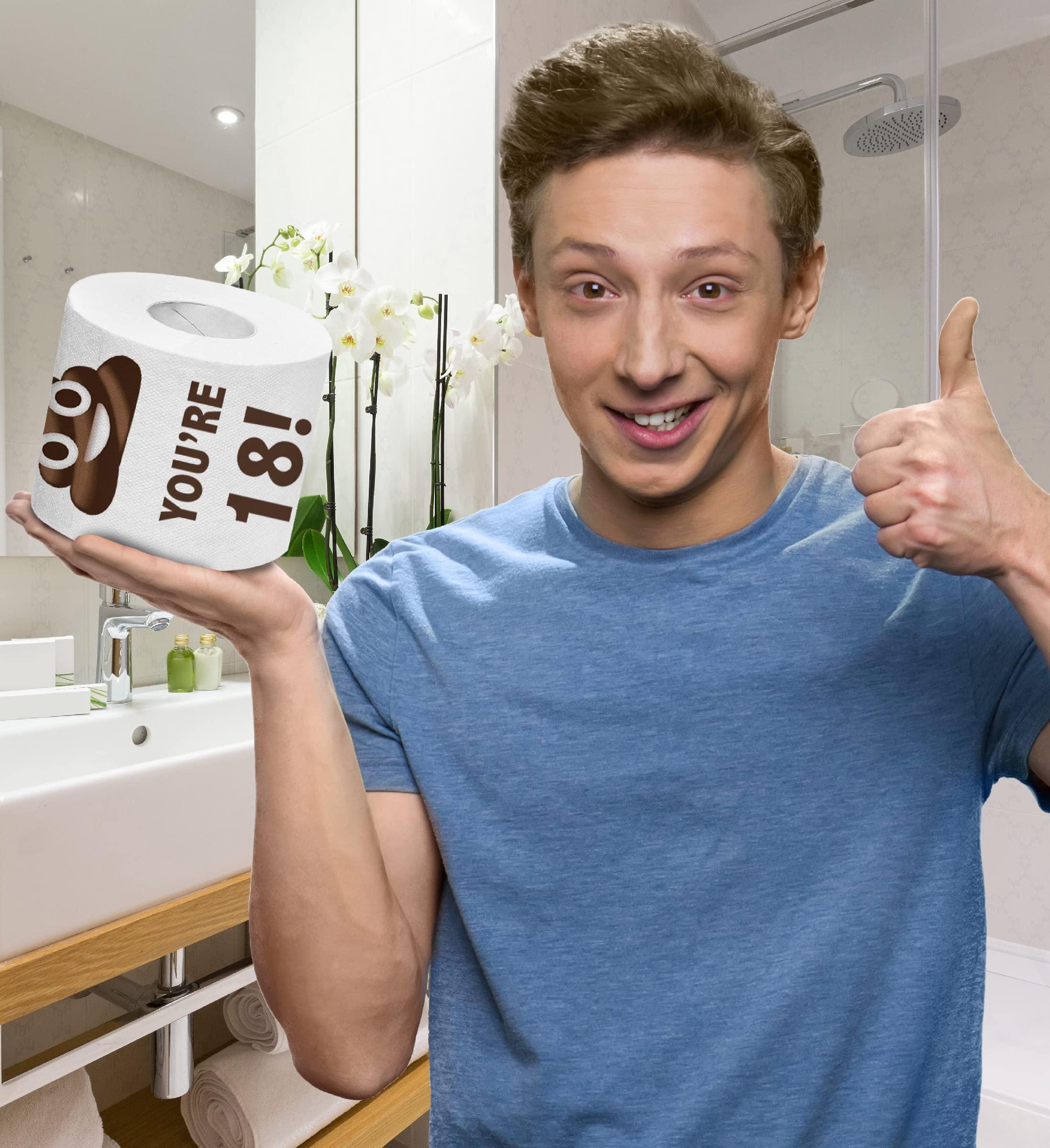 Printed TP Printed TP Holy You\'re 18 Birthday Toilet Paper Gift - 18th Bday Party Funny Birthday Gift Joke Toilet Paper Prank, Novelty Unique Birthday Presents for Men, Women, Family, Friends - 500 Sheets