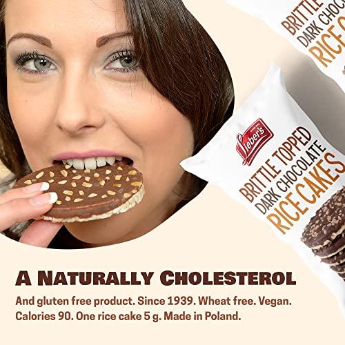 LIEBERS LIEBERS Thin Chocolate Rice Cakes, Kosher Certified Dairy and Dairy Free Options, Gluten Free Snack (Brittle Topped Dark Chocolate)