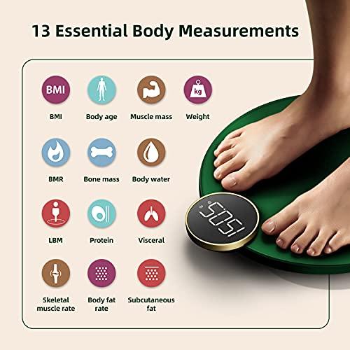 Posture Scale for Body Weight, Posture Digital Bathroom Scale Large LED Display Weight Scale, High Accurate Body Composition Analyzer with BMI with Free Smartphone APP, 400Lb,Green