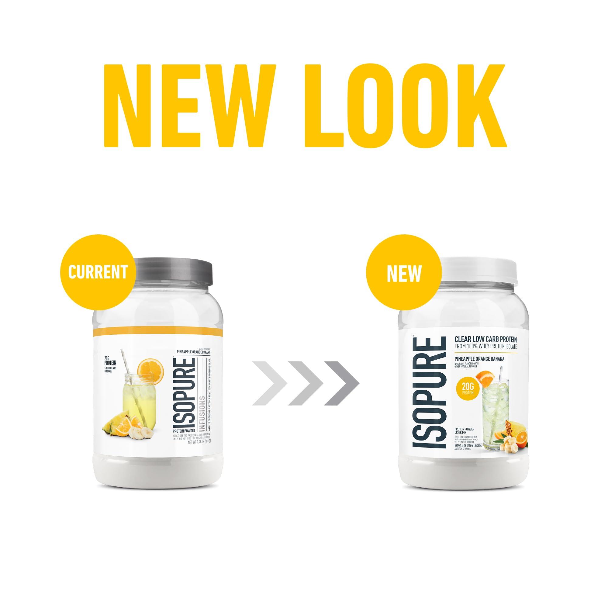 Isopure Isopure Clear Whey Isolate Protein Powder Infusions, Lactose Free, Gluten Free, Naturally Flavored, Pineapple Orange Banana, 20g Protein Per Serving, 1.9 Lb, 36 Servings