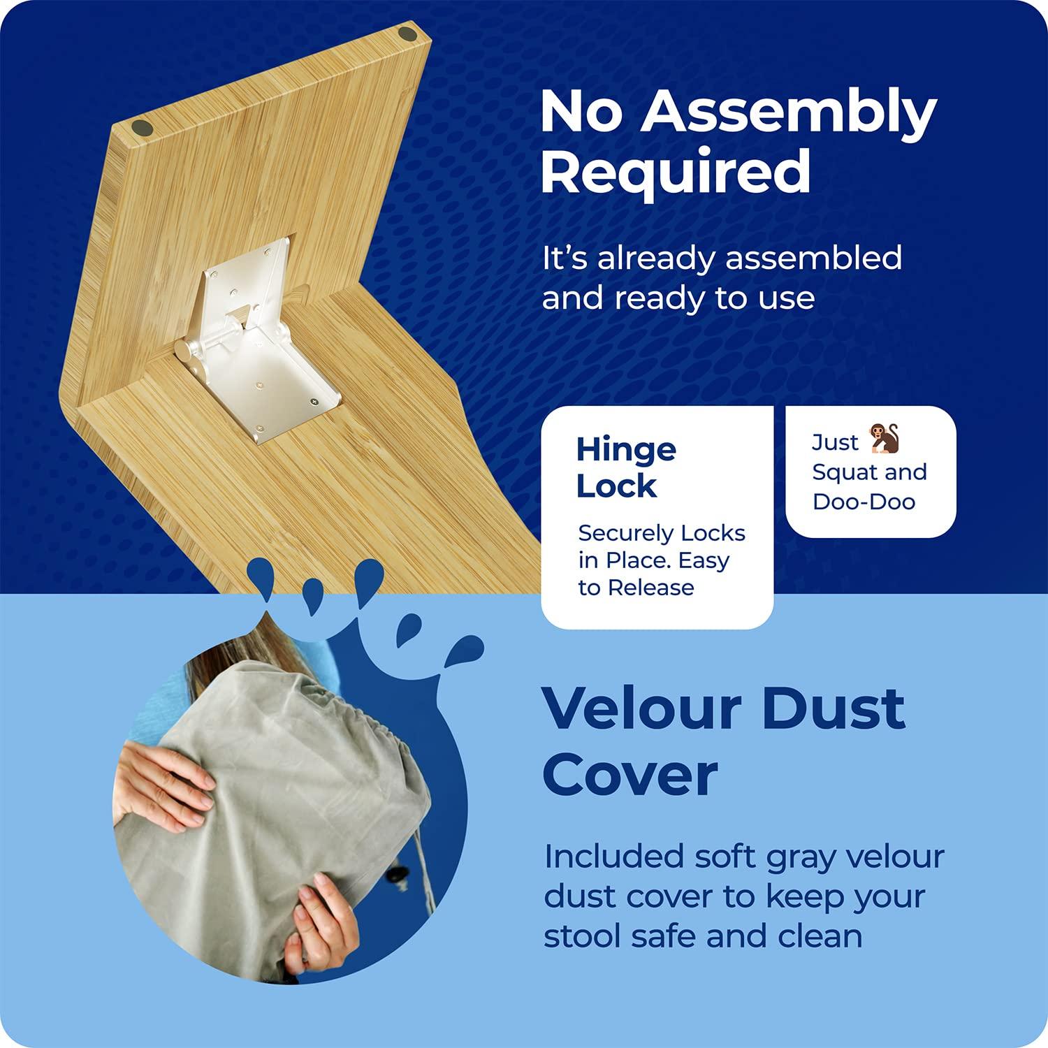 Squatty Potty Squatty Potty Oslo Folding Bamboo Toilet Stool  7 Inches, Collapsible Bathroom Stool for Kids and Adults  Brown, Portable and Space-Saving