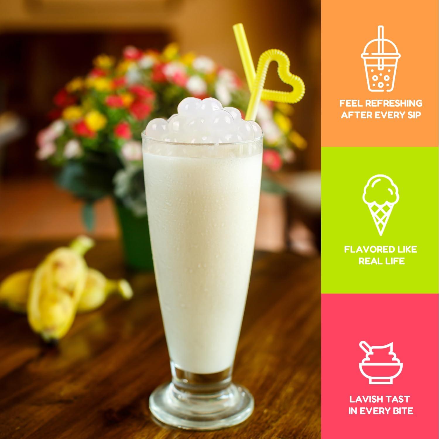 Fanale Fanale Yogurt Popping Boba Pearls, Vegan, Non GMO, Gluten Free, Fat Free, Perfect for Bubble Tea, Smoothies, Ice Cream, Desserts, and Beverages.