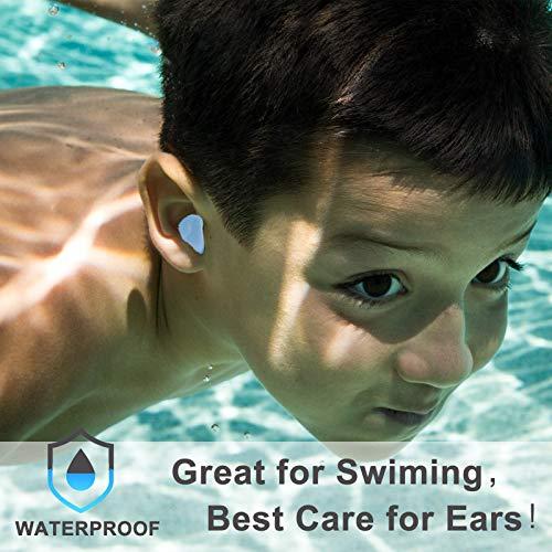Spaxwlk Ear Plugs for Sleeping Noise Cancelling, Reusable Silicone Soft Moldable Waterproof Sound Blocking Earplugs for Swimming, Snoring, Working, Airplanes, Shooting, Musicians, 32dB Highest NRR Blue