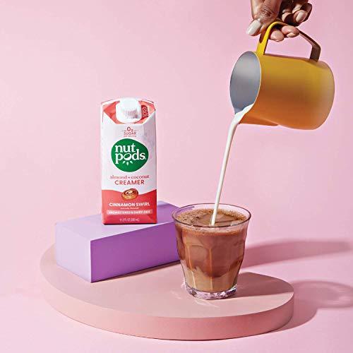nutpods nutpods Non Dairy Coffee Creamer Bundle: a 4 pack of French Vanilla creamer and a 3 pack of Cinnamon Swirl creamer.