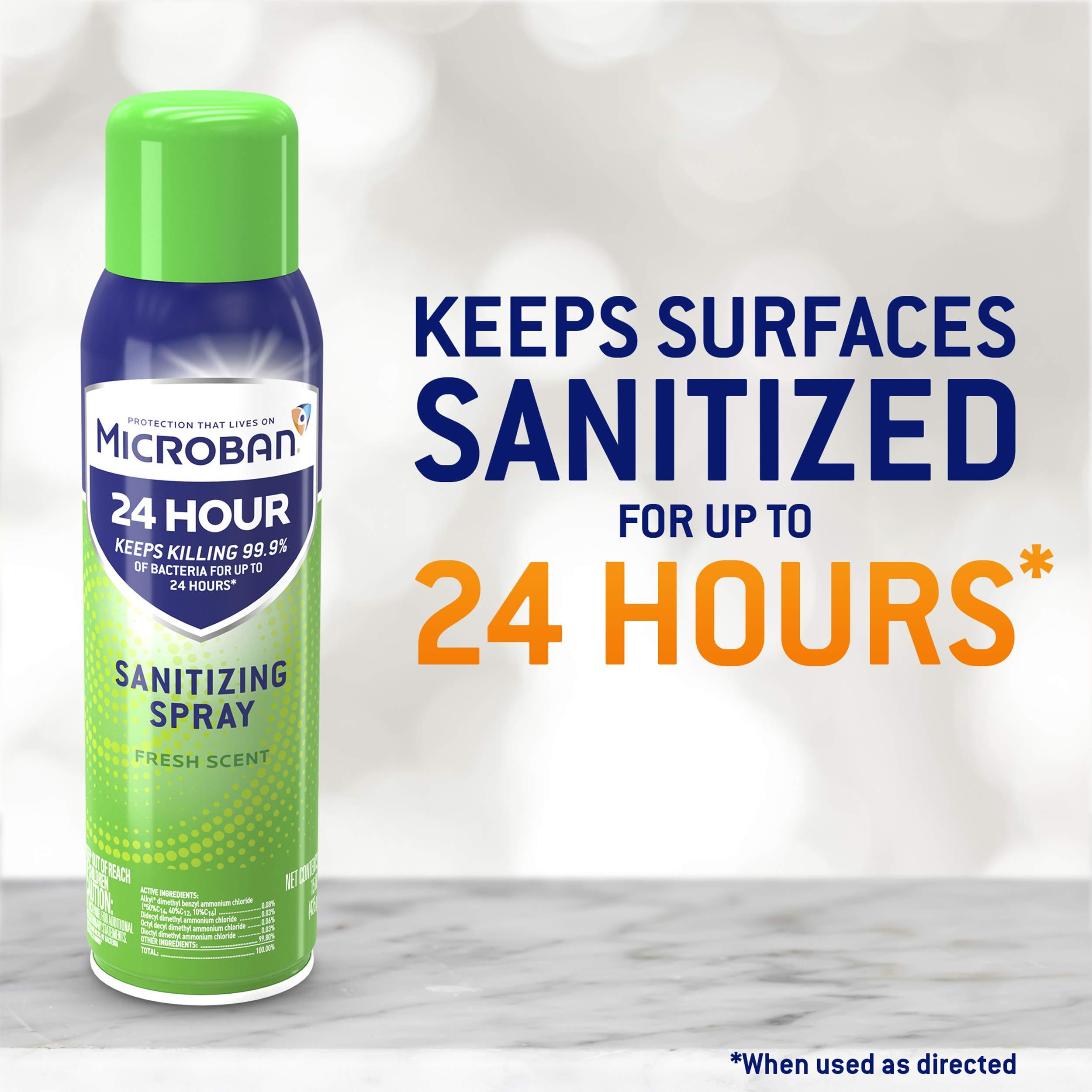MICROBAN Microban 24 Hour Sanitizing Spray, Fresh Scent 12.5 OZ