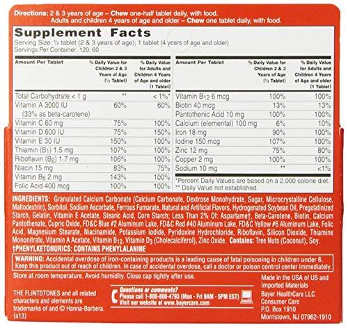 Flintstones Vitamins Flintstones Chewable Tablets Complete 60 ea (Pack of 2)