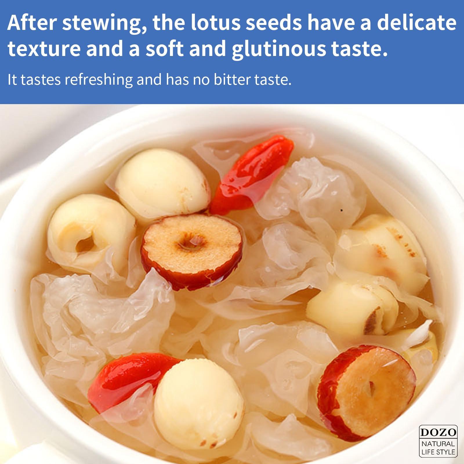 DOZO DOZO Natural Dried Lotus Seeds 17.6oz/500g Lotus Seed for Eating Core Removal Dermabrasion Premium Lotus Seed BakingTea