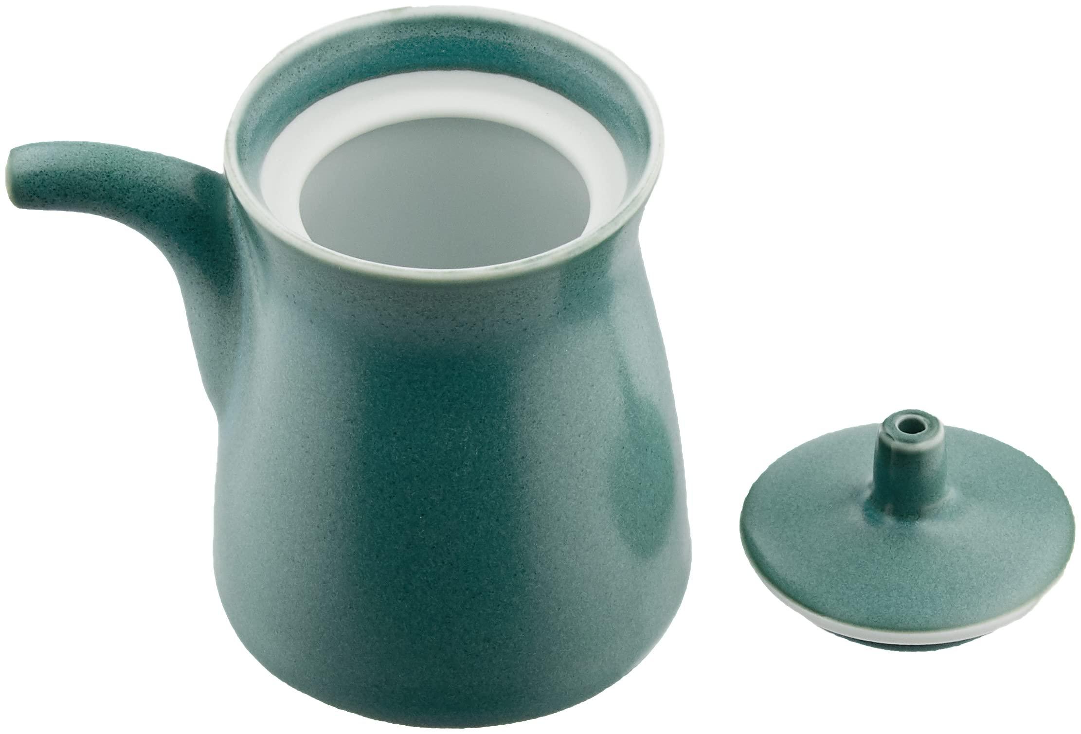 (Hakusan Porcelain) Hakusan Pottery G-Shaped Soy Sauce, Small, Green, Approx. 2.4 x 3.0 inches (6 x 7.5 cm), 2.7 fl oz (80 ml), Hasami Ware Made in Japan
