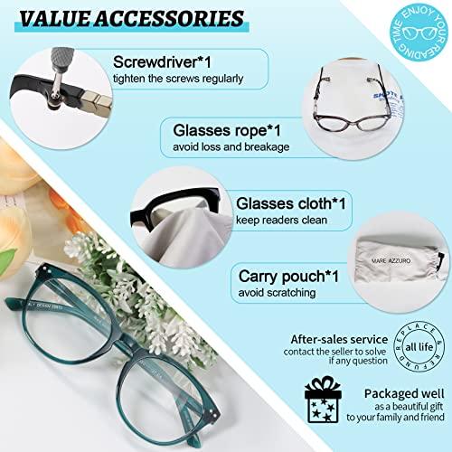 MARE AZZURO MARE AZZURO Reading Glasses Women Readers +3.5 Stylish Round Reader 3.50 with Spring Hinge