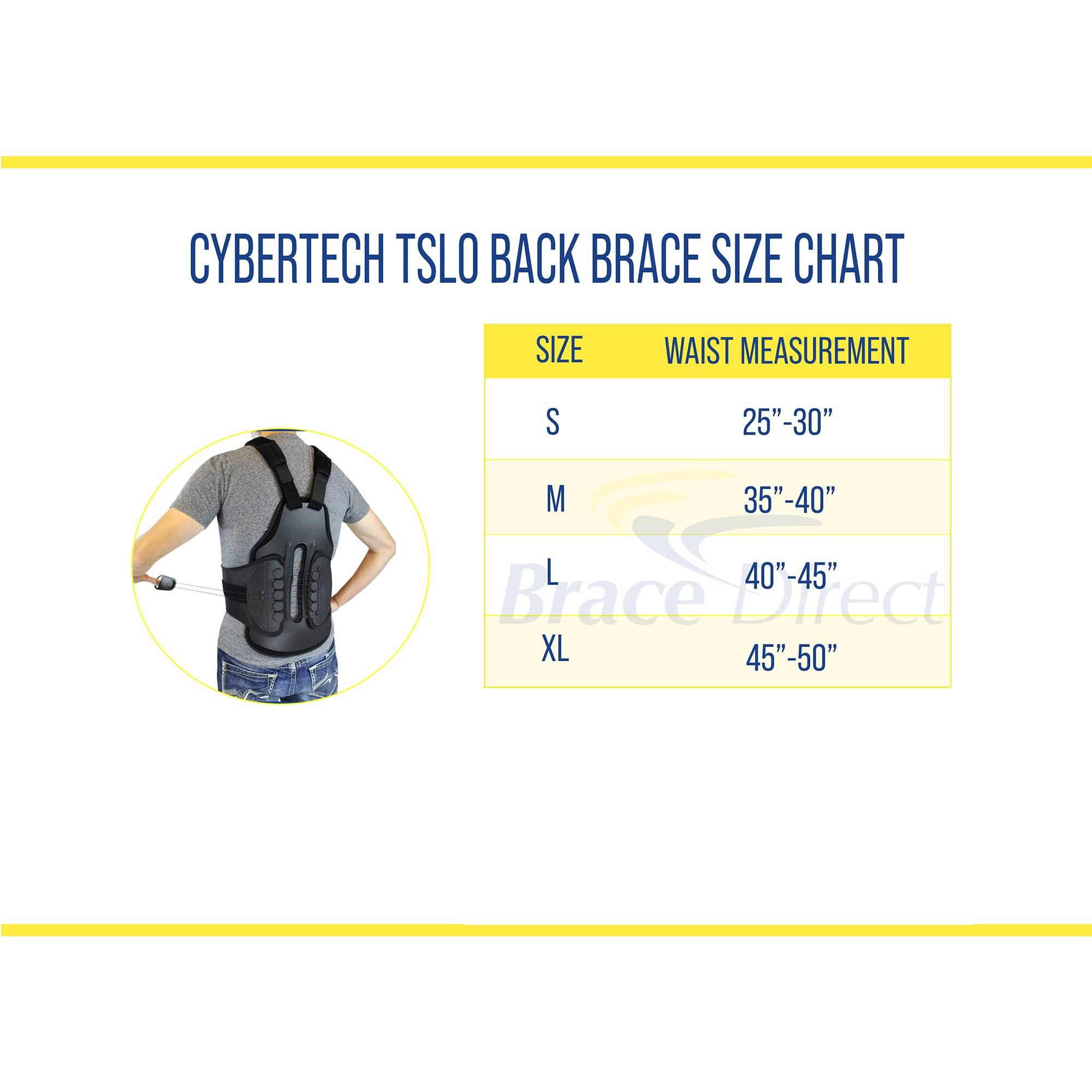 Cybertech Medical TLSO Thoracic Full Back Brace - Treat Kyphosis, Osteoporosis, Compression Fractures, Upper Spine Injuries, and Pre or Post Surgery with This Hard Lumbar Support for Men and Women (Large)