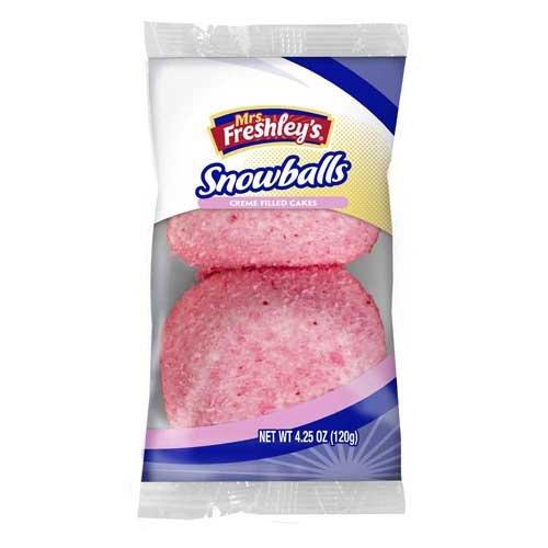 Mrs. Freshley's Mrs Freshleys Two Pink Snow Ball Cream Filled Cake, 4.25 Ounce -- 48 per case.