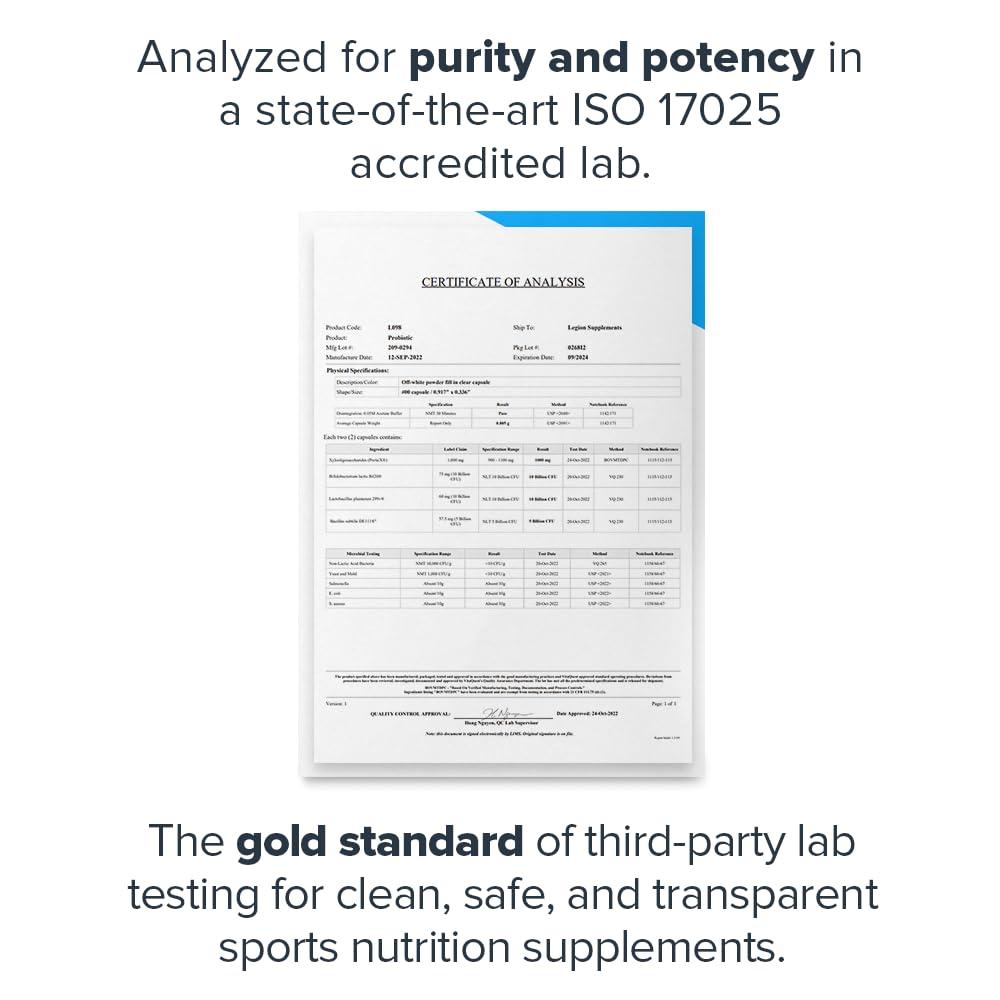 LEGION LEGION Biome Probiotic - Natural Probiotics Gut Health Supplement for Women & Men - Probiotic Nutritional Supplements Help Reduce Bloating, Cramping & Gas - Colon Health Probiotic Pills, 30 Servings