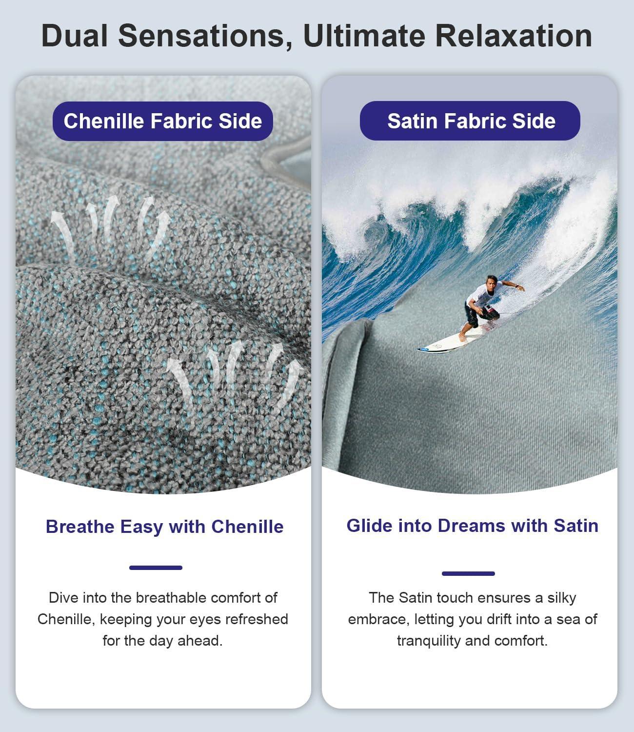 Aroma Season Aroma Season Heated Eye Mask Cordless, Warm Compress for Dry Eyes, Stye. Blepharitis, Chalazion, MGD, Machine Washable Perfect Light Blocking (Grey)